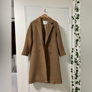 Babaton Double-Breasted camel hair and virgin Wool slouch Coat in Camel